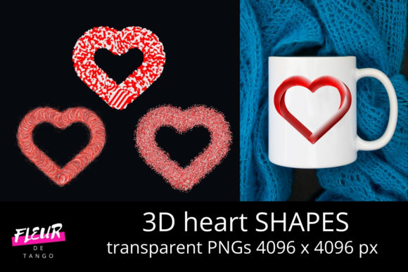 3D Heart Shapes Cliparts Vol.24: A Versatile Design Resource for Creative Projects