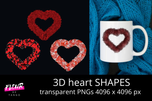 3D HEART Shapes PNG Cliparts Vol.11: Elevating Digital Design with Depth and Emotion