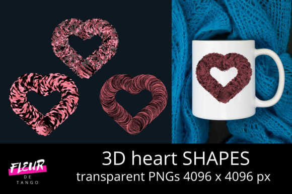 3D HEART Shapes PNG Cliparts Vol.31: Elevating Creativity with High-Quality Digital Assets