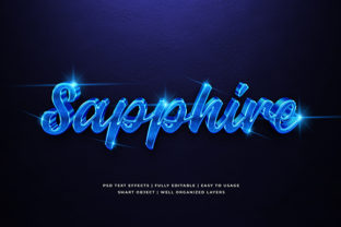 Blue Briliant 3D Text Effect Mockup