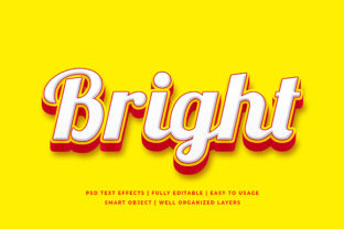 Bright Yellow 3D Text Effect Mockup