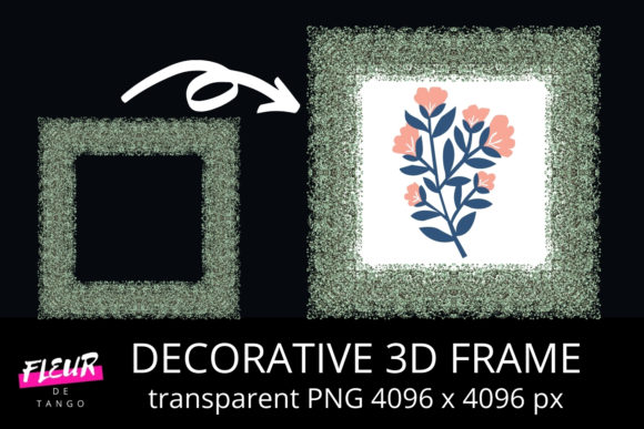 Decorative 3D Square Frame Clipart V.10