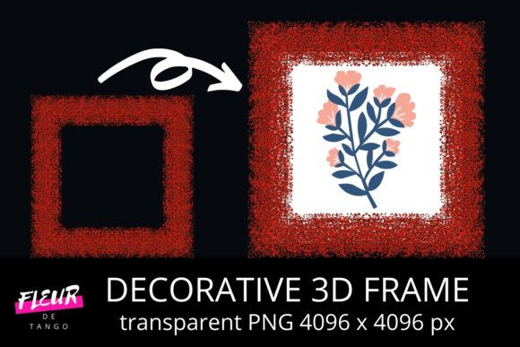 Decorative 3D Square Frame Clipart V.19: A Versatile Asset for Modern Creative Projects