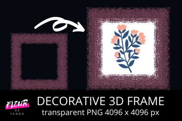 Decorative 3D Square Frame Clipart V.21