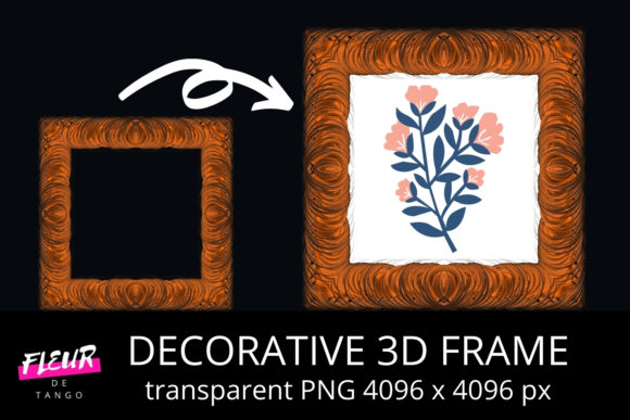Decorative 3D Square Frame Clipart V.23