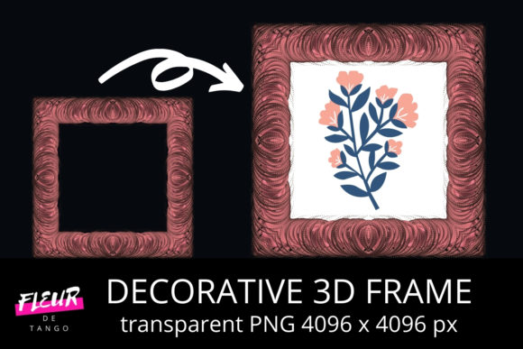 Decorative 3D Square Frame Clipart V.25 – A Versatile Design Asset for Creative Projects