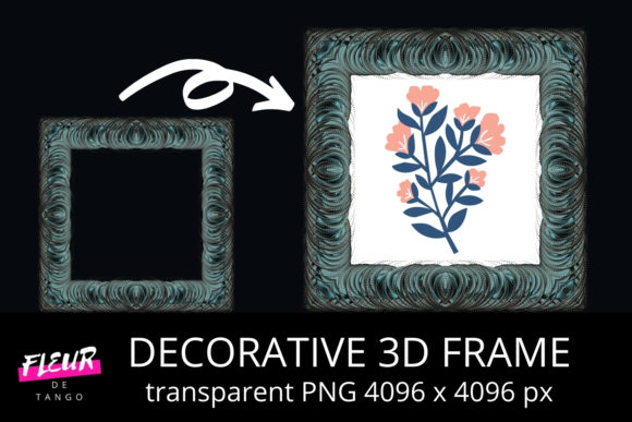 Decorative 3D Square Frame Clipart V.31