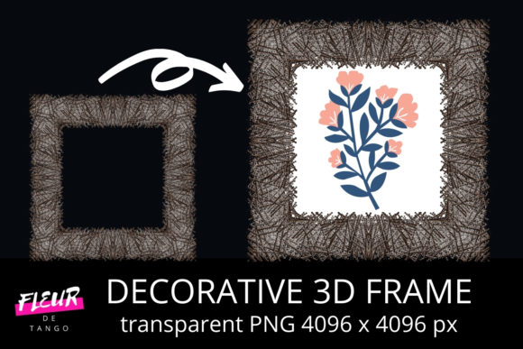 Decorative 3D Square Frame Clipart V.34: A Versatile Asset for Creative Projects