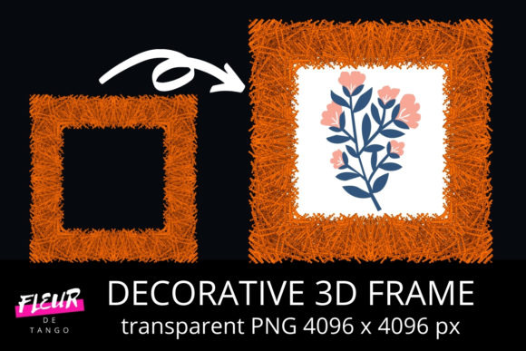 Decorative 3D Square Frame Clipart V.36