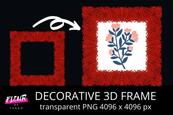 Decorative 3D Square Frame Clipart V.37