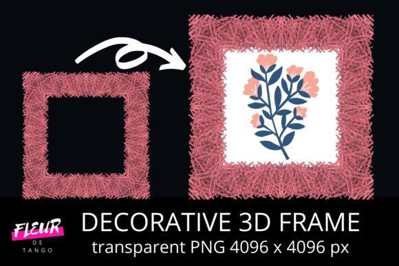Decorative 3D Square Frame Clipart V.38