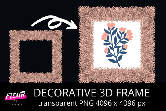 Decorative 3D Square Frame Clipart V.39: A Versatile Design Element for Creative Projects