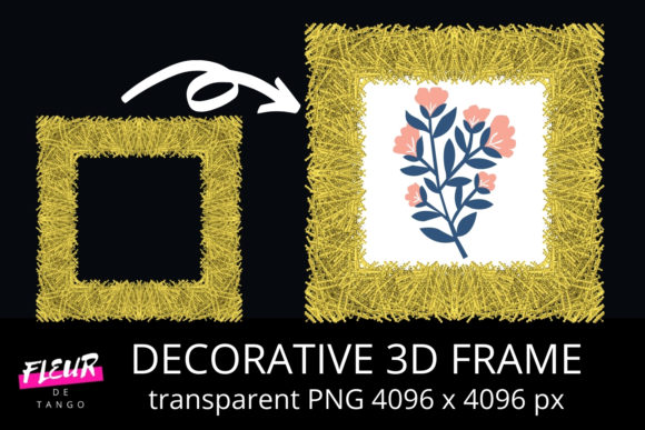 Decorative 3D Square Frame Clipart V.41: A Versatile Design Asset for Creative Projects