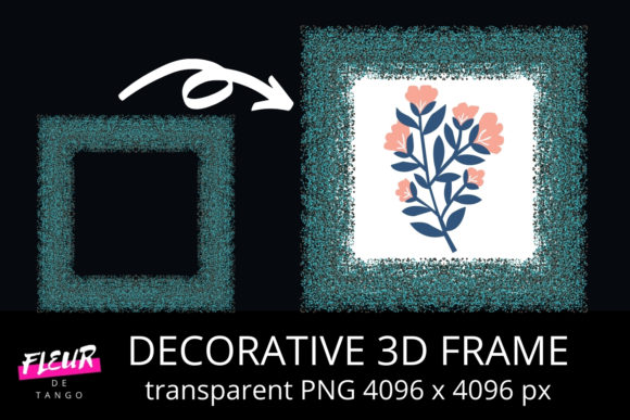 Decorative 3D Square Frame Clipart V.7: A Strategic Asset for Creative Projects