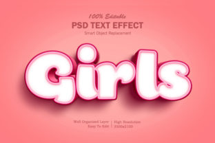 Girls 3D Text Effect