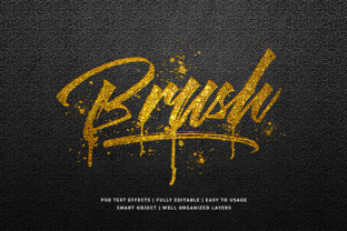 Golden Brush 3D Text Effect Mockup