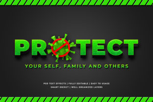 Protect 3D Text Effect Mockup