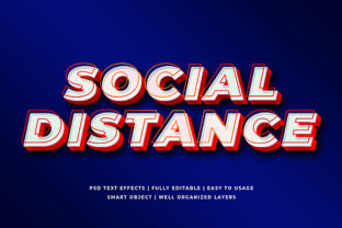 Social Distance 3D Text Effect Mockup