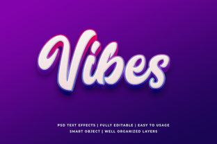 Vibes White Color 3D Text Effect Mockup